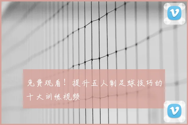 免费观看！提升五人制足球技巧的十大训练视频